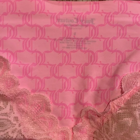 Juicy Couture Panties Lot of 3 Set Pink White Lace Size Small No Panty lines NWT - Picture 4 of 6